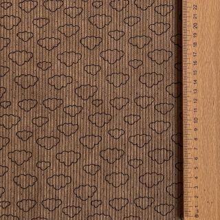Corduroy STRETCH Little clouds taupe