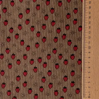 Corduroy STRETCH Little strawberries taupe
