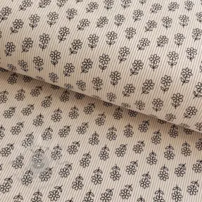 Corduroy STRETCH Little flower light sand