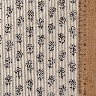 Corduroy STRETCH Little flower light sand
