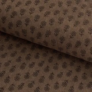 Corduroy STRETCH Little flower taupe
