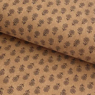 Corduroy STRETCH Little flower sand