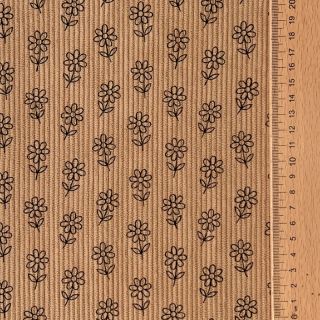 Corduroy STRETCH Little flower sand