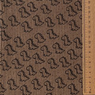 Corduroy STRETCH Little dino taupe