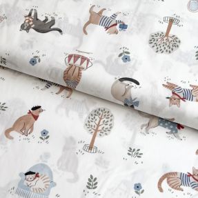 Cotton fabric Vive la France design A digital print