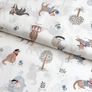Cotton fabric Vive la France design A digital print