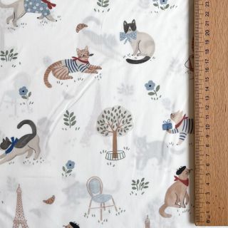 Cotton fabric Vive la France design A digital print