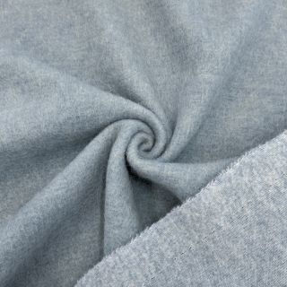 Coat fabric PRATO wool light blue melange