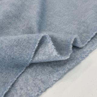 Coat fabric PRATO wool light blue melange