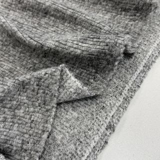 Coat fabric PRATO wool light grey melange