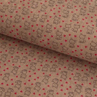 Corduroy STRETCH Little foxes sand