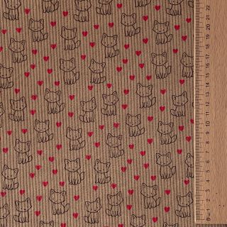 Corduroy STRETCH Little foxes sand