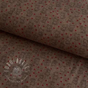 Corduroy STRETCH Little foxes taupe