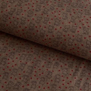 Corduroy STRETCH Little foxes taupe