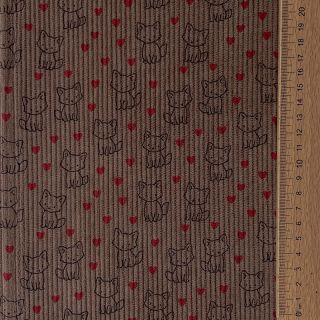 Corduroy STRETCH Little foxes taupe