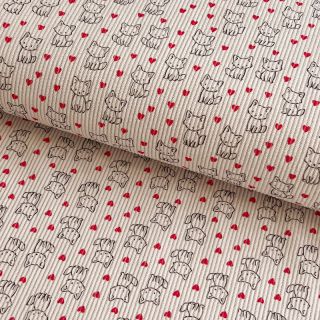 Corduroy STRETCH Little foxes light sand