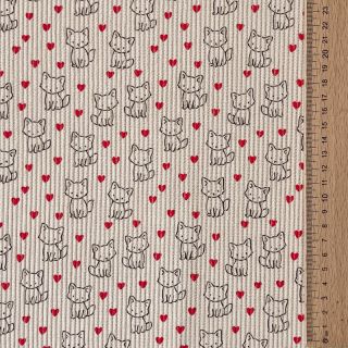 Corduroy STRETCH Little foxes light sand