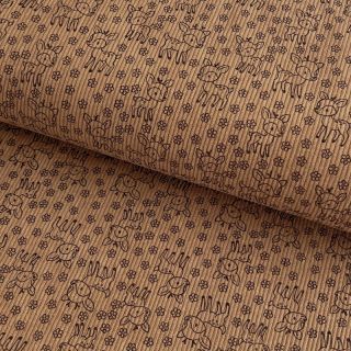 Corduroy STRETCH Little deer sand
