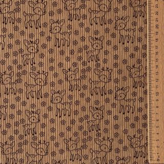 Corduroy STRETCH Little deer sand