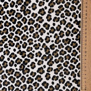 Corduroy STRETCH Little Leopard light sand