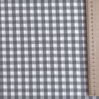 Cotton fabric Check grey