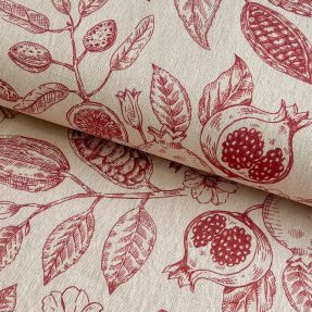 Decoration fabric RUSTIC VINTAGE PRINT Granata groseille