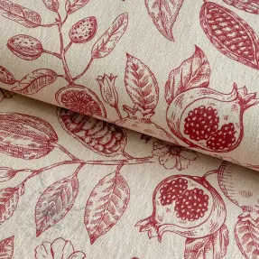 Decoration fabric RUSTIC VINTAGE PRINT Granata groseille