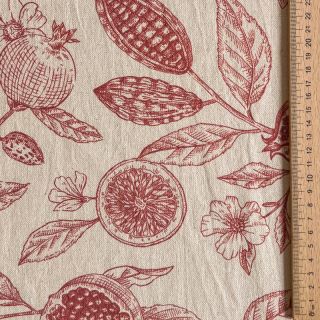 Decoration fabric RUSTIC VINTAGE PRINT Granata groseille