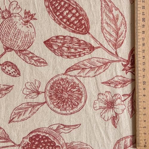 Decoration fabric RUSTIC VINTAGE PRINT Granata groseille