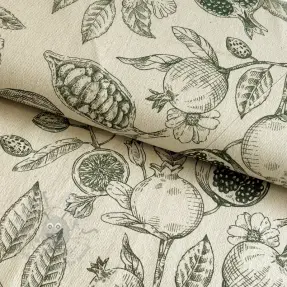 Decoration fabric RUSTIC VINTAGE PRINT Granata kaki