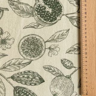 Decoration fabric RUSTIC VINTAGE PRINT Granata kaki