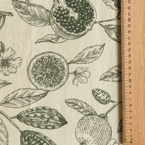 Decoration fabric RUSTIC VINTAGE PRINT Granata kaki