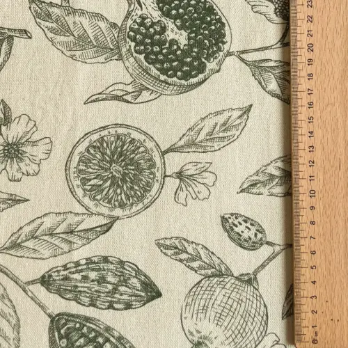 Decoration fabric RUSTIC VINTAGE PRINT Granata kaki