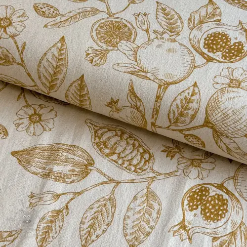 Decoration fabric RUSTIC VINTAGE PRINT Granata peanut