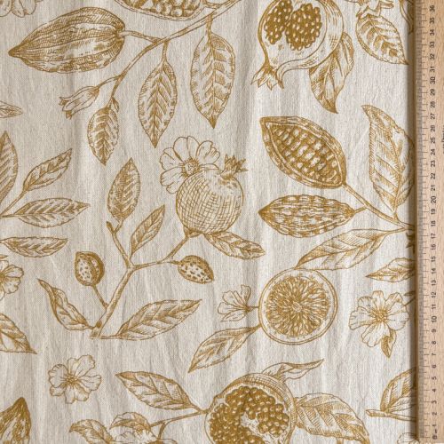 Decoration fabric RUSTIC VINTAGE PRINT Granata peanut