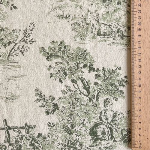 Decoration fabric RUSTIC VINTAGE PRINT Gabrielle kaki