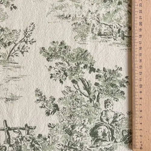 Decoration fabric RUSTIC VINTAGE PRINT Gabrielle kaki