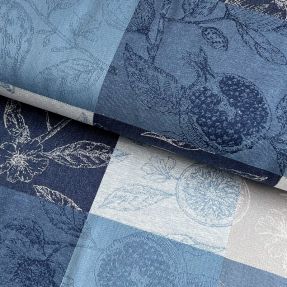 Decoration fabric FRENCH TABLE CLOTH JACQUARD Cabosse allover indigo