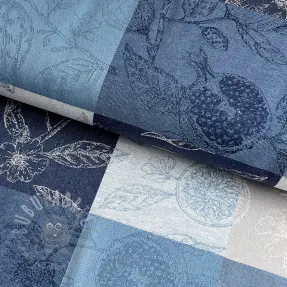 Decoration fabric FRENCH TABLE CLOTH JACQUARD Cabosse allover indigo