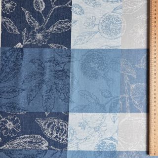 Decoration fabric FRENCH TABLE CLOTH JACQUARD Cabosse allover indigo
