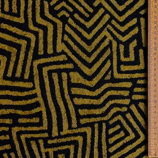 Decoration fabric jacquard Mesopotamie noir jaune