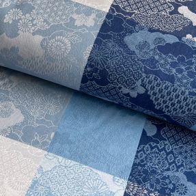 Decoration fabric FRENCH TABLE CLOTH JACQUARD Niwa allover indigo
