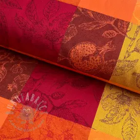 Decoration fabric FRENCH TABLE CLOTH JACQUARD Cabosse allover harissa