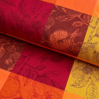 Decoration fabric FRENCH TABLE CLOTH JACQUARD Cabosse allover harissa