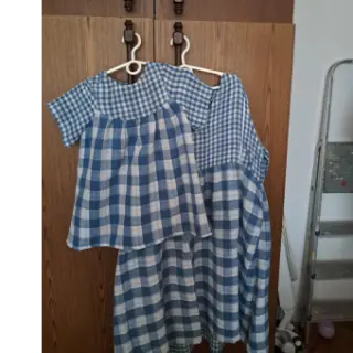 Double gauze/muslin Double sided CHECKS MINI indigo