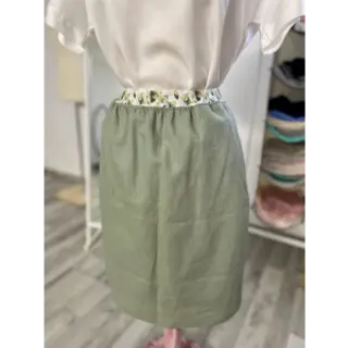 Linen enzyme washed old green
