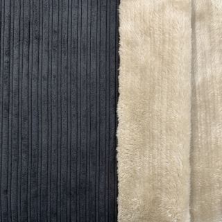Corduroy Cofur fleece black
