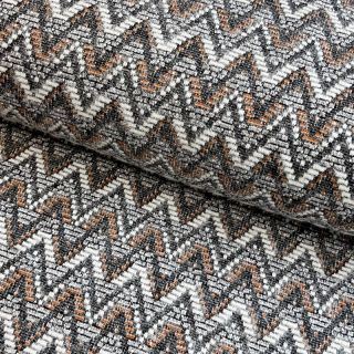 Knitted jacquard Comfilia Zigzag wavy brown