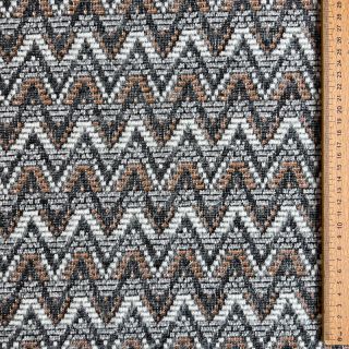 Knitted jacquard Comfilia Zigzag wavy brown