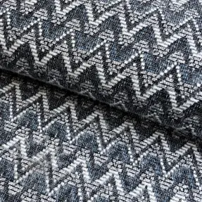 Knitted jacquard Comfilia Zigzag wavy blue